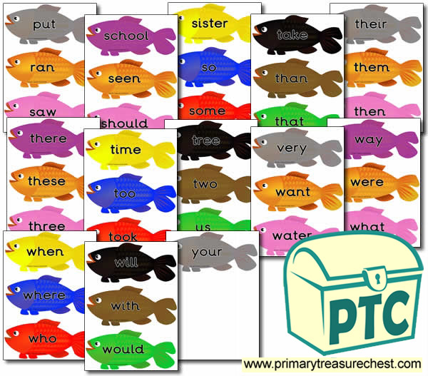 Fish Themed HF Words, Years 1 & 2- (group 3)