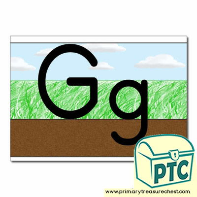 Letter 'Gg' Ground-Grass-Sky Letter Formation Sheet