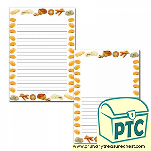 Bread Themed Page Borders/Writing Frames (narrow lines)