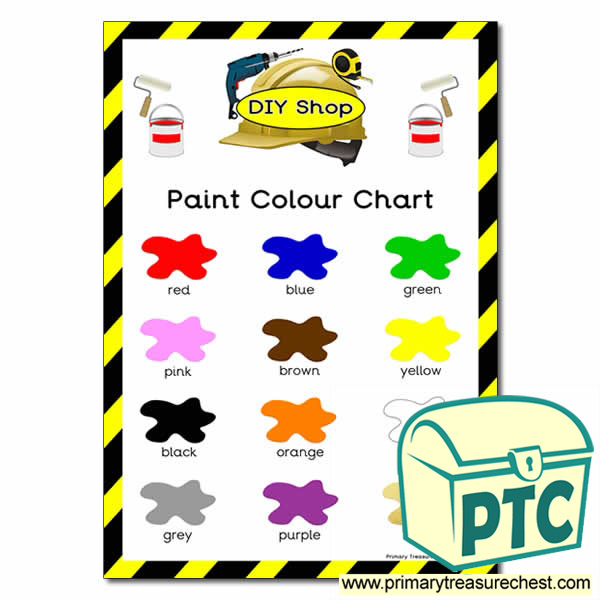 Role Play DIY Shop Colour Paint Chart