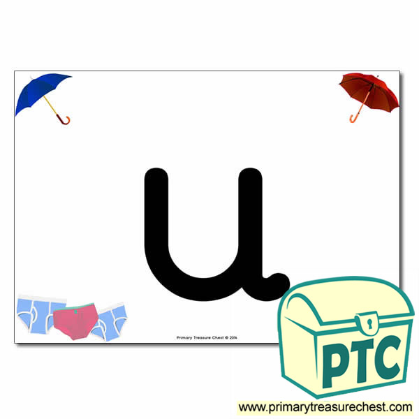  'u' Lowercase  Letter A4 Poster containing high quality realistic images.