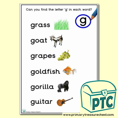 Find the Letter 'g' Activity Sheet