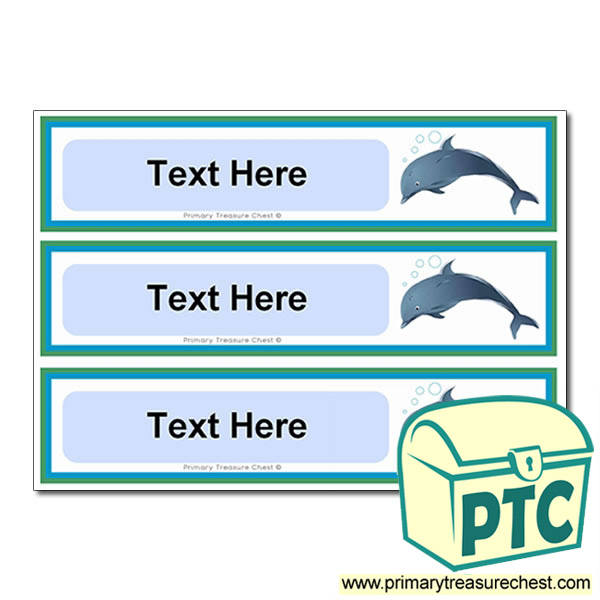 Sea Life Dolphin Themed Pupil Drawer Labels (Large)