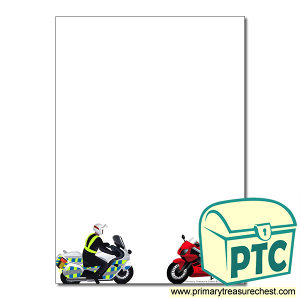 'Motorbike' themed Page Borders/Writing Frames (no lines)