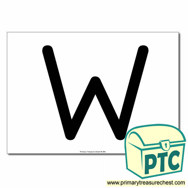 'W' Uppercase Letter A4 poster  (No Images)