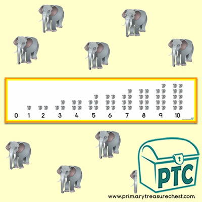 Elephant Number Shapes Display Banner