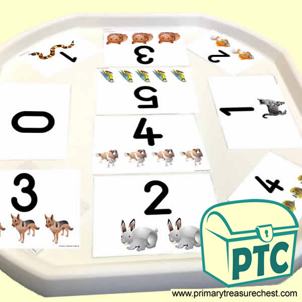 Pets Themed Number Tuff Tray Cards