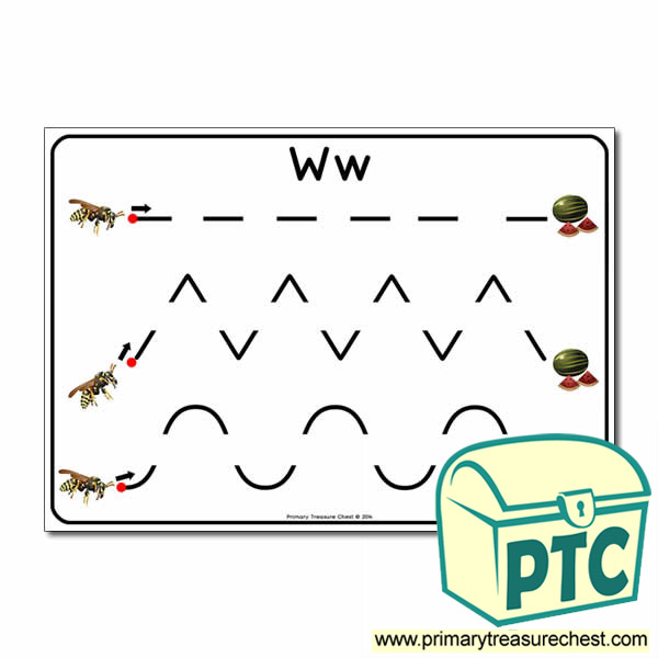 'Ww' Themed Pre-Writing Patterns Activity Sheet
