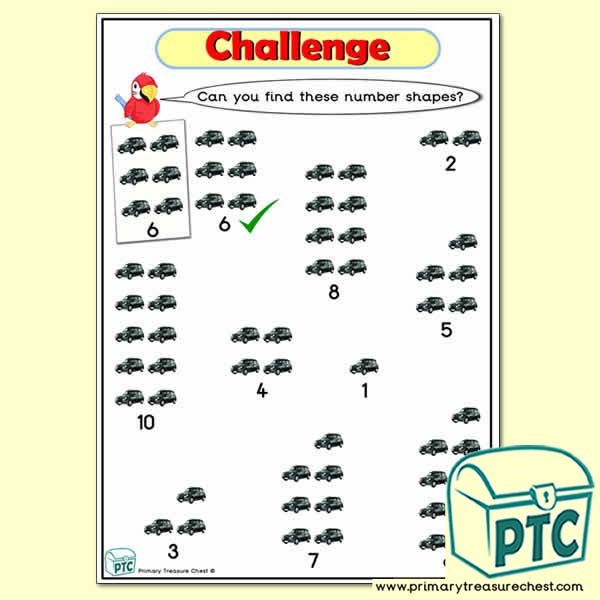 Taxi Themed Number Shape Challenge