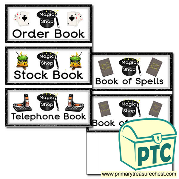 Role Play Magic Shop Book Covers / Labels