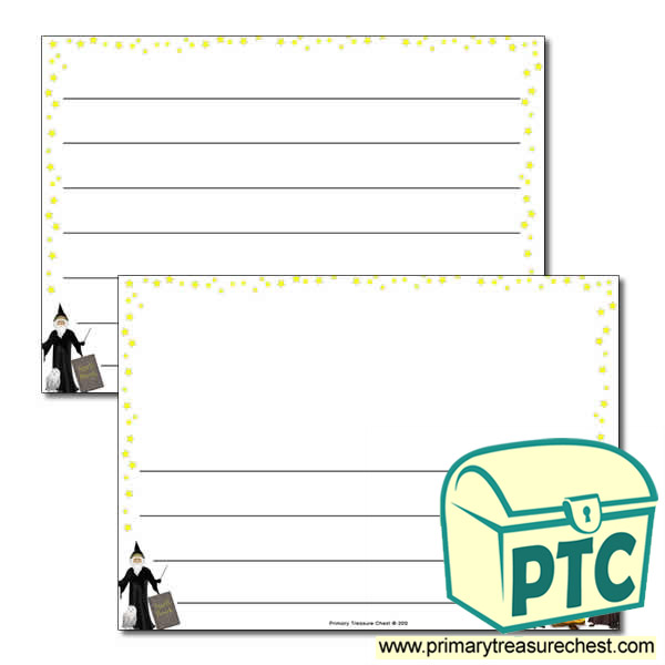 Magic Themed Landscape Page Border/Writing Frame (wide lines)