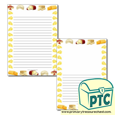 Cheese Themed Page Borders/Writing Frames (narrow lines)
