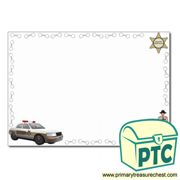 Sheriff Themed Landscape Page Border/Writing Frame (no lines)