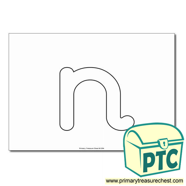 'n' Lowercase Bubble Letter A4 Poster - No Images