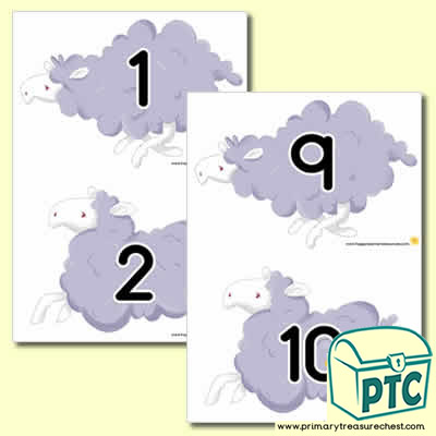 Sheep Number Line 0-10 (no border) - Serenity the Sweet Dreams Resources