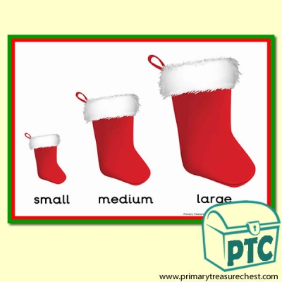 Christmas Stocking Themed Sizes Poster