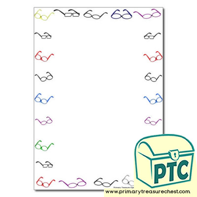 Glasses Themed Page Border/Writing Frame (no lines 