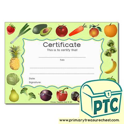 Healthy Eating Certificate