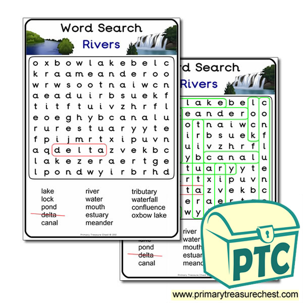 River Word Search Worksheet