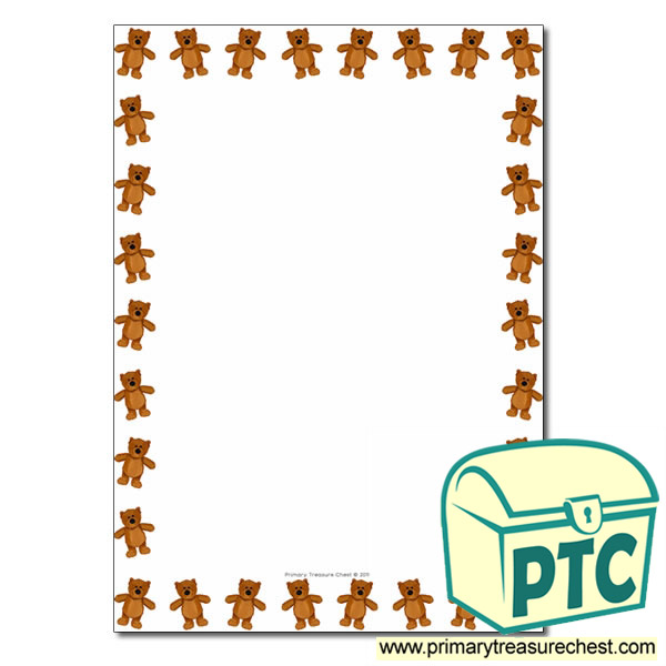 Teddy Bear themed Page Border/ Writing Frames (no lines)
