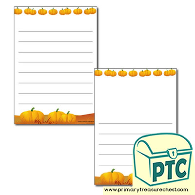 Pumpkin Page Border/Writing Frame (wide lines)