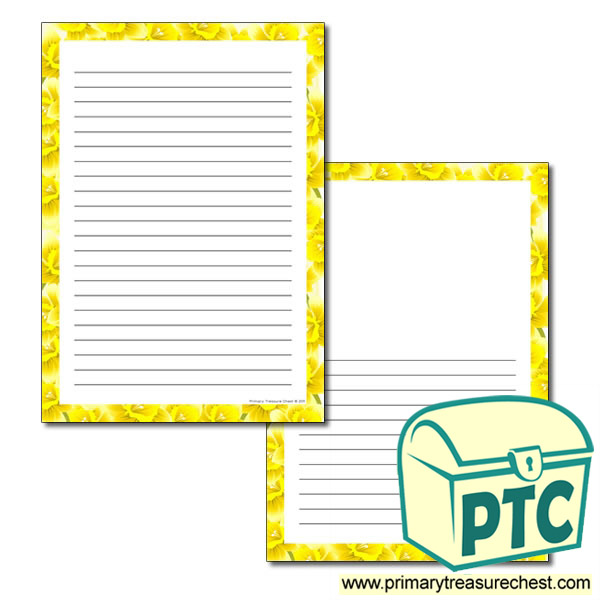Daffodil Themed Page Border - Narrow Lines
