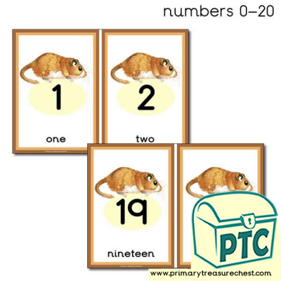 Dormouse Themed 0 to 20 Number Line
