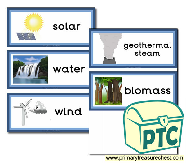 Renewable Energy Themed Flashcards