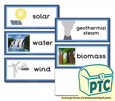 Renewable Energy Themed Flashcards