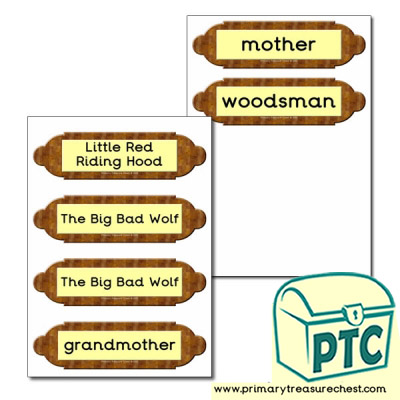 Picture frame labels-Red Riding Hood