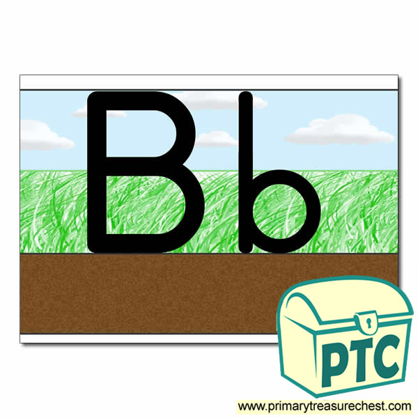 Letter 'Bb' Ground-Grass-Sky Letter Formation Sheet