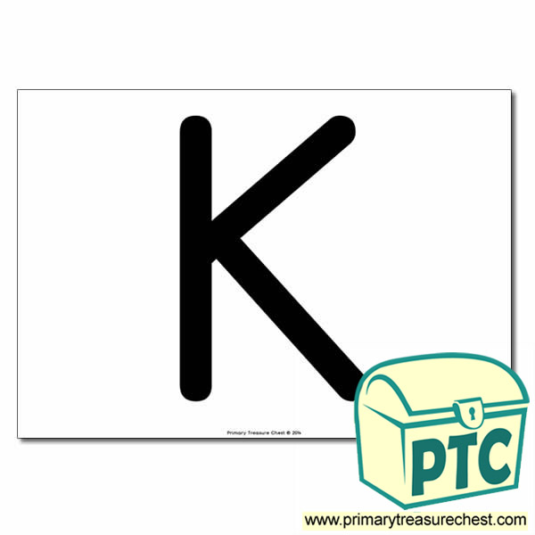 'K' Uppercase Letter A4 poster  (No Images)