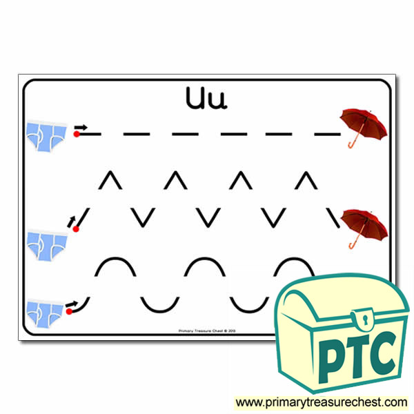 'Uu' Themed Pre-Writing Patterns Activity Sheet
