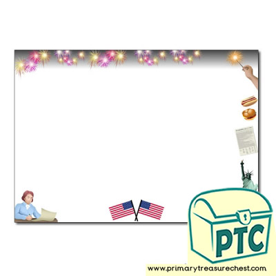 Independence Day Themed Landscape Writing Frame (no lines)