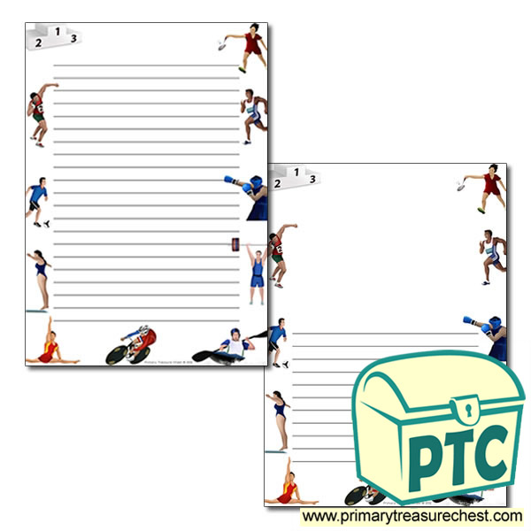 Athletics Themed Page Border/Writing Frame (narrow lines)