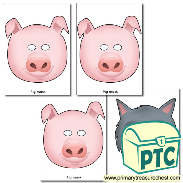 Three Little Pigs Role Play Masks. 