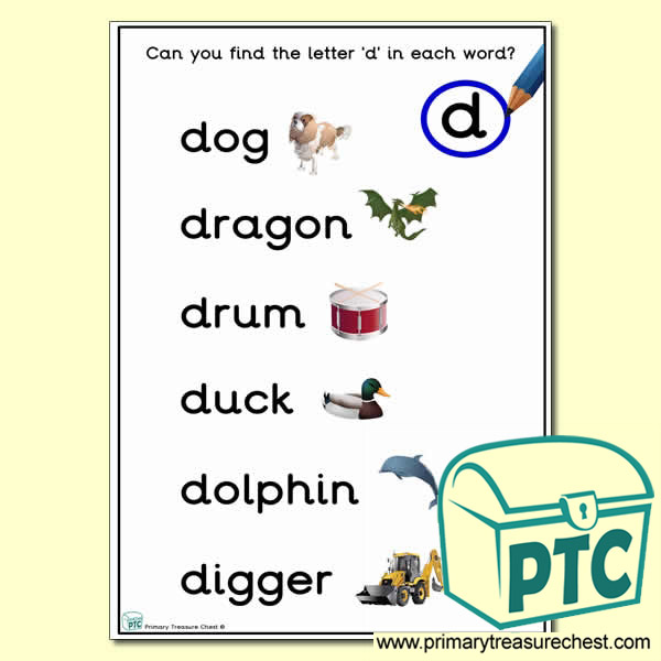Find the Letter 'd' Activity Sheet