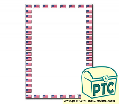 American Flag Page Border/Writing Frame (no lines)