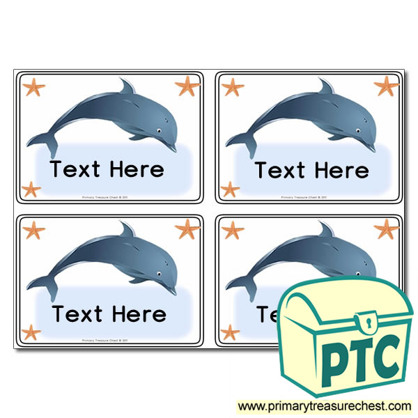 Dolphin Themed Registration Name Cards