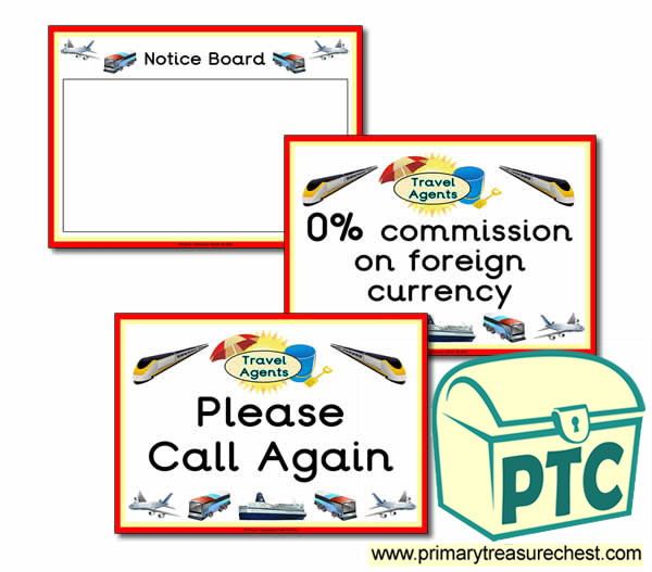 Travel Agents Notice Board & Call Again Signs