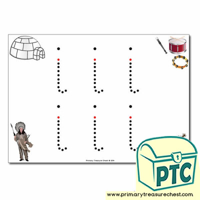 'i' Lowercase Letter Formation Activity - Join the Dots 