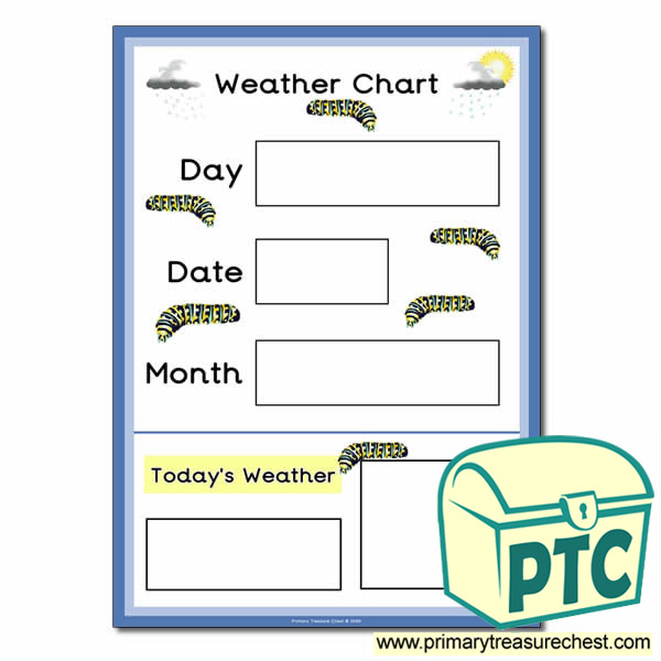 Weather Chart A3 Poster with Caterpillars