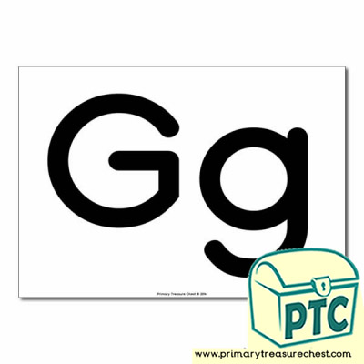 'Gg' Upper and Lowercase Letters A4 poster (No Images)