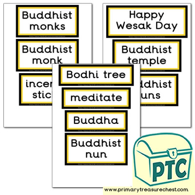 'Buddhism' Themed Display Words