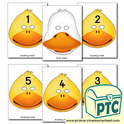 Numbered  1-5 Little Ducks Role Play Masks