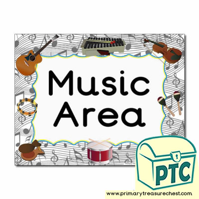 Music Area Classroom Sign