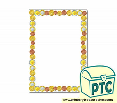 Euro Coin Themed Page Border - Blank