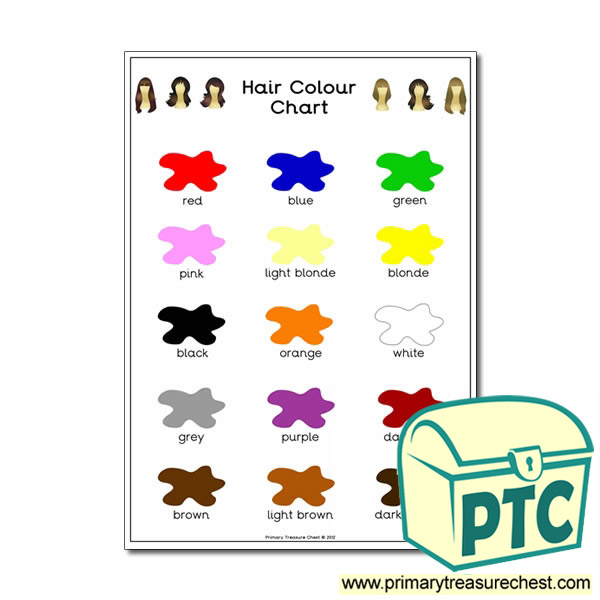 Role Play Hairdressers Hair Colour Chart