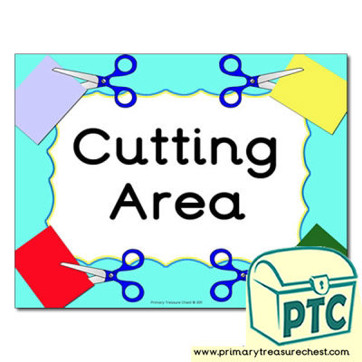 Cutting area Classroom sign
