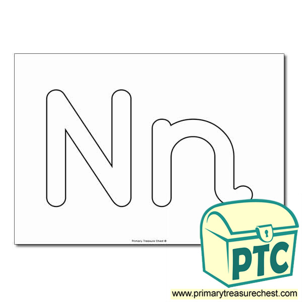  'Nn' Upper and Lowercase Bubble Letters A4 Poster - No Images.